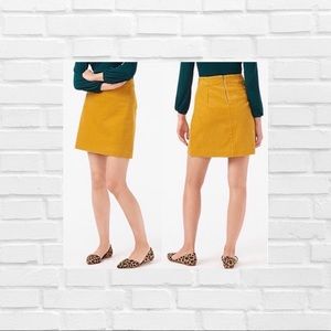 J crew corduroy mustard yellow mini skirt